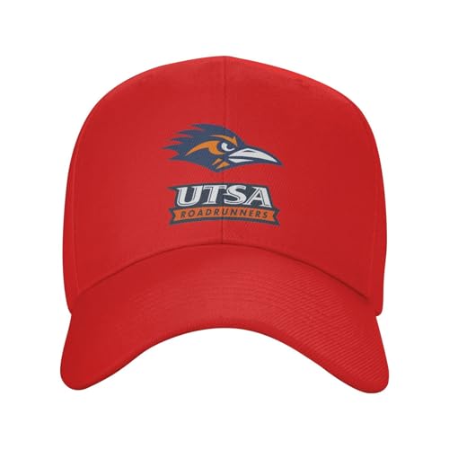 UTSA Roadrunners Baseball Caps Dad Hats Adjustable Size Outdoor Cap-Red