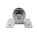 Heyous Bearing Four Hole Pulley Stainless Steel Roller Track Fixed Pulley for Ceiling Swing Sliding Doors Wire Rope or Cord Tools Traction (Medium U)