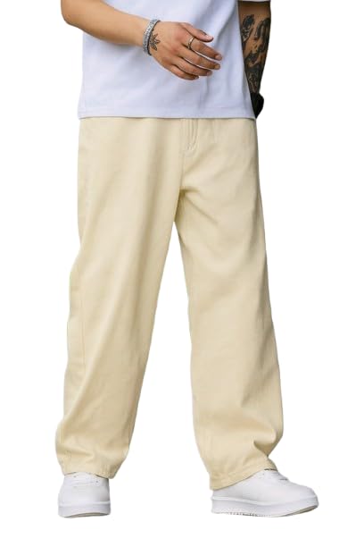 STARVIELLE Men's Baggy Wide Leg Pants | Relaxed Fit Casual Trouse...