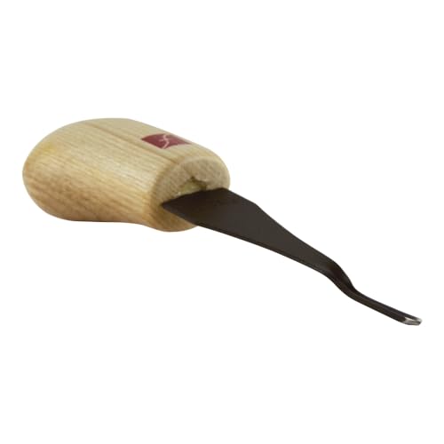 Flexcut Palm V-Tool, High Carbon Steel, Solid Ash Handle, 1 mm, 45 Degrees (FR803) - Thumbnail 2