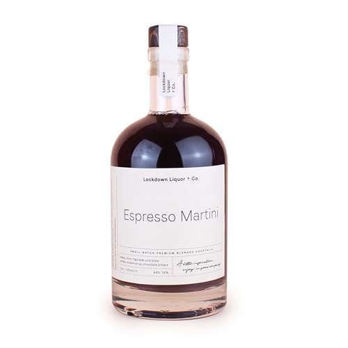 Lockdown Liquor Espresso Martini Ready to Drink Cocktail 500ml Bottle | Premium Vodka & Cold Brew Blend | Bar-Quality Espresso Martini with Chocolate Bitters | 14% ABV | Smooth & Bold Coffee Cocktail