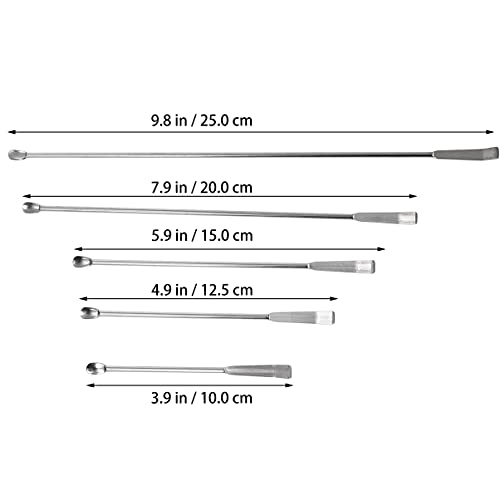 Ultechnovo 5 Pcs Stainless Steel Lab Spatula Micro Scoop Reagent Laboratory Mixing Spatula Long Sampling Spoon For Powders Gel Cap Filler #TOP1