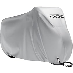 Favoto Funda para Bicicleta Exterior, 210D Oxford ...: Buen Material - Hecho de tela Oxford 210D, con alta densidad y es muy resistente, no se rasgará fácilmente. Protege eficazmente su bicicleta de la lluvia, el polvo, los excrementos de aves, el calor, los rayos UV y el mal tiempo. Además, la cubierta ...