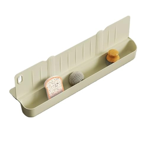 ゴム製キッチンシンクスプラッシュガードカウンタートップ再利用可能高さ調整バーウォーターバッフルプレート(Beige)