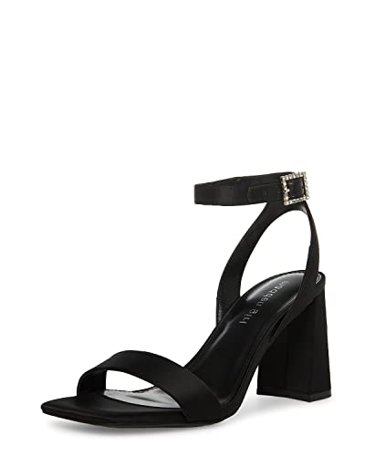 Madden Girl Women's Winnii Heeled Sandal, Black Satin, 7.5 UK