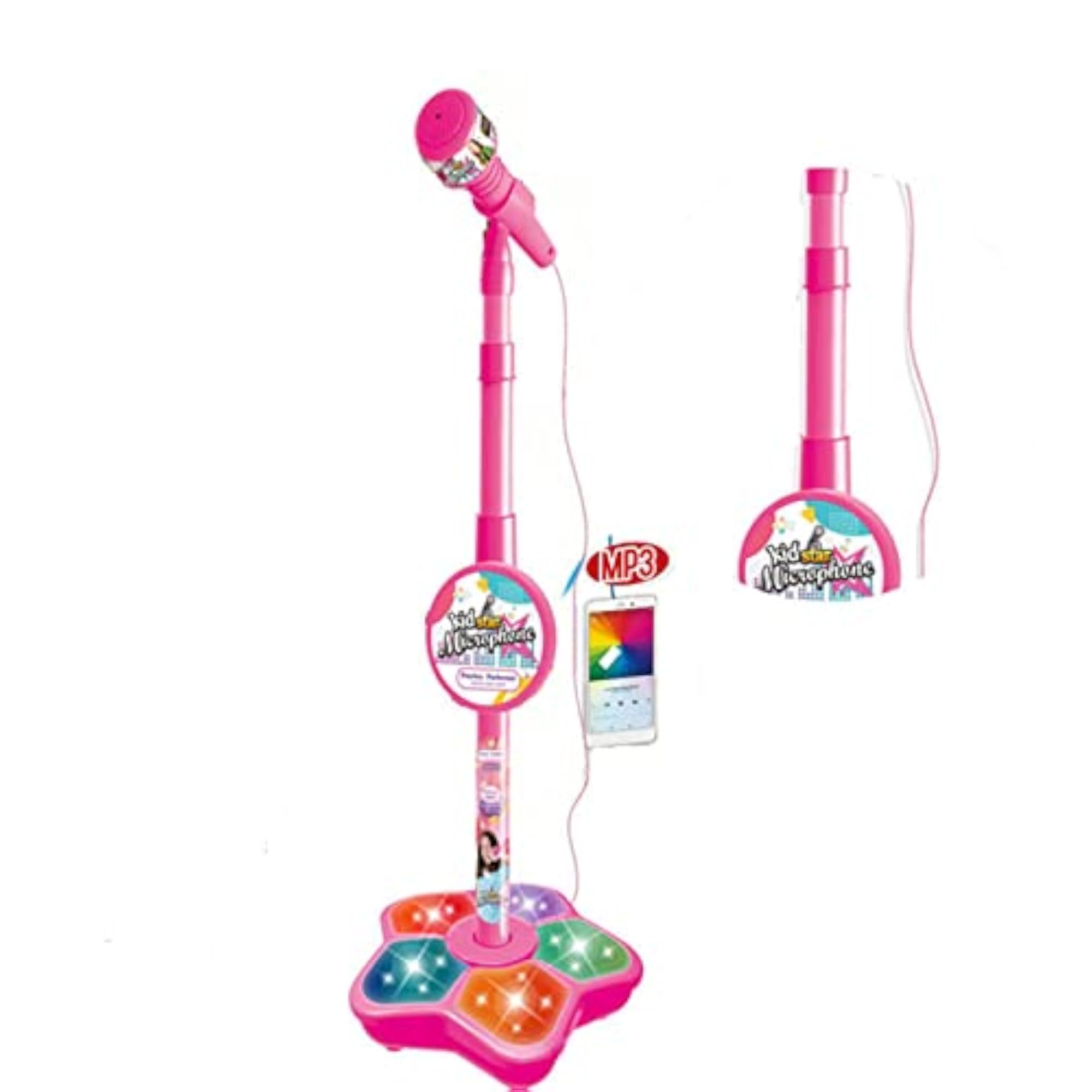Wired Microphone Pretend Toy for Kids, Birthday Pink
