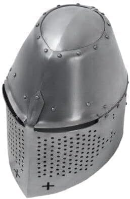Medieval Templar Crusader Helmet Greek Knight Armor LARP Replica SCA Battleworn Helmet for Home Décor & Cosplay