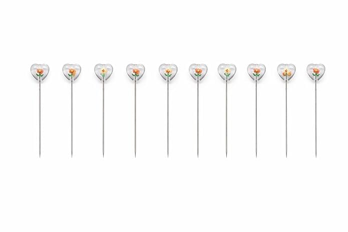 padmavathi enterprises Floral Hijab Pins Set – Heart Shape Resin Head Straight Pins for Women, Decorative Scarf Pins with Cute Flower Design (Multicolor) - Random Model-picture-36