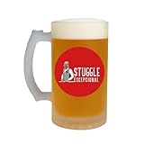 SelfHold Personalised Madrí Stein Beer Glass | Add Your Face & Name on 16oz Beer Stein Glass with Frosted Coating | Christmas Customized Gift for Men | Custom Printed Madrí Excepcional Design