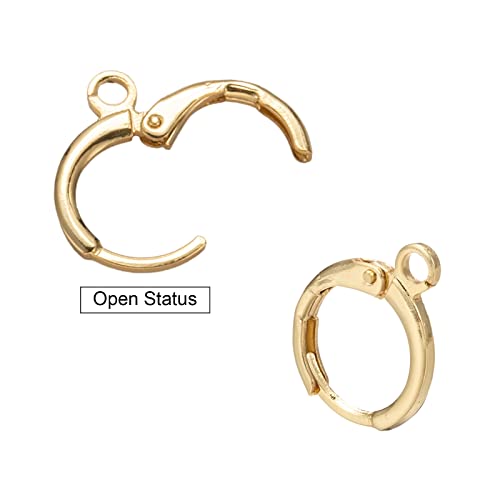 Ph Pandahall 60Pcs Huggie Hoop Earring Findings, 18K Gold Plated Brass Lever Back Earring Hook Gold Huggie Earring With Loop For Men Women Earring Jewelry Making #TOP4