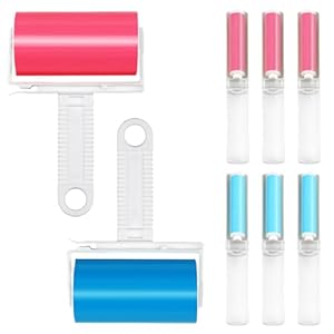 8 PCS Adhesive Lint Rollers, Pet Hair Remover Washable Lint Rollers Reusable Lint Rollers 2 Large and 6 Small, for Traveling Pet Clothes Car