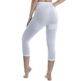 Cintura Alta sin Costuras para Mujer Cintura Alta sin Costuras Capa Legging Tight Tummy Caderas y Muslo Control de luz Shaper Small Blanco