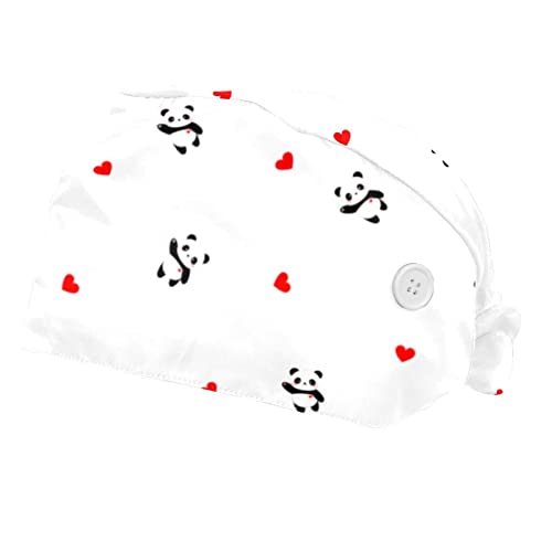 Chapeau bouffant panda JDEZ : lot de 2 casquettes de travail ajustables mixtes