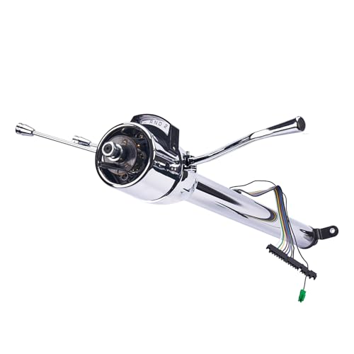 PUFFIS 30 Automatic Tilt Steering Column Kit Compatible with 1955-1959 Chevy GMC Truck Aftermarket Polished Chrome 304 Stainless Steel Pre-Wired with Tilt Turn Signals & Hazard Lights