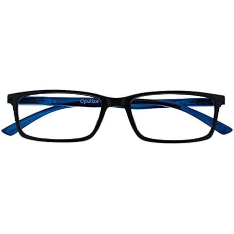 OPULIZE See Blue Light Blocking Glasses Narrow Frame Spring Hinges Sleep Computer Gaming Anti-Reflective Black Mens Womens B9-1 Cover