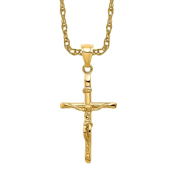 IceCarats 14K Solid Yellow Gold Inri Lord Jesus Christ Crucifix Holy Cross Necklace Religious Chain Pendant Charm2