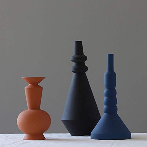 Vase en céramique bleu haute qualité forme main pour décoration hôtel