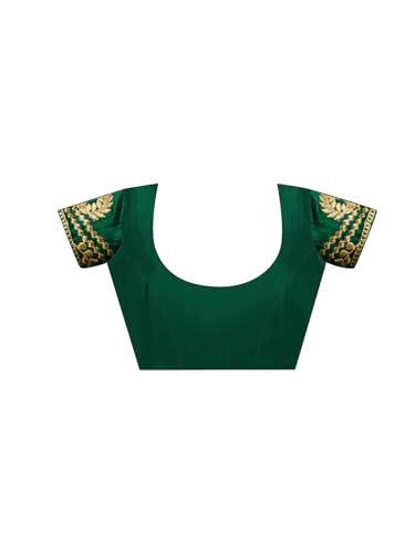 Image of Satrani Women's Georgette Bandhani Printed Embroidered gota lace Saree with Unstitched Blouse Piece