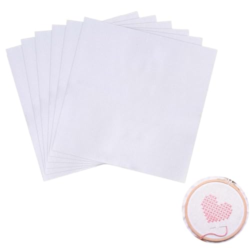 QIBZI Tela Aida,6 piezas de tela para bordar en punto de cruz, tela para bordar de tamaño mediano de 11CT, 100% algodón (20 * 20 cm)