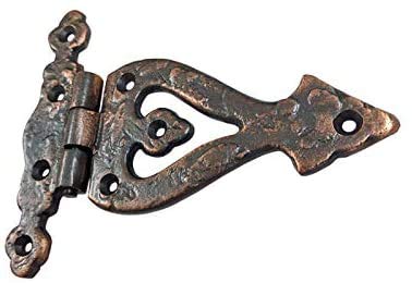 Adonai Hardware "Alleluia" Antique Cast Iron Vintage T Hinges (5.3" X 2 Pack, Antique Copper) For Barn Doors, Gates, Cabinets, Wardrobes, Sheds, Windows, Wooden Box, Furniture, Chest And Trunks #TOP3