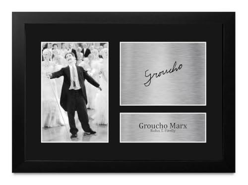 Autógrafo de Groucho Marx impreso enmarcado A4 para proteger tu recuerdo de cine