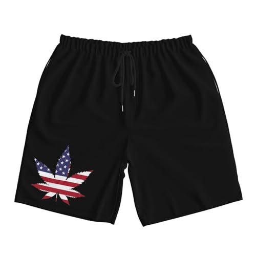 American Weed Leaf Men's Quick-Dry Board Shorts 7