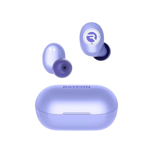 Raycon Everyday Classic Bluetooth Wireless Earbuds + Microphone with Active Noise Canceling, Sweat & Water-Resistant Earphones, Ear Buds Wireless Bluetooth 32 Hours Playtime (Purple)