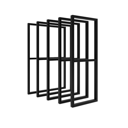 HEVVA |Gestell Doppel-Waschtisch -75 cm hoch| NECKAR | 25/30/40/45/50 cm | Waschtischunterschrank Füße, Waschtischbeine | (2X Waschtischbeine - Schwarz, 50 cm)