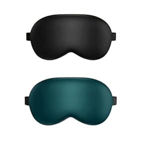 Pack de 2 pièces masque de sommeil en soie anti – lumière, masque pour les yeux doux et confortable, réglable, adapté aux enfants, voyage unisexe, masque de sommeil de repos (2 couleurs)