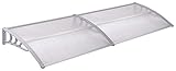 techos terraza leroy merlin Color: Gris / transparente Marquesina Toldo Techo para Puerta de Entrada Terraza Policarbonato 4 Tamaños Disponible V2Aox, Größe:240 x 90 cm