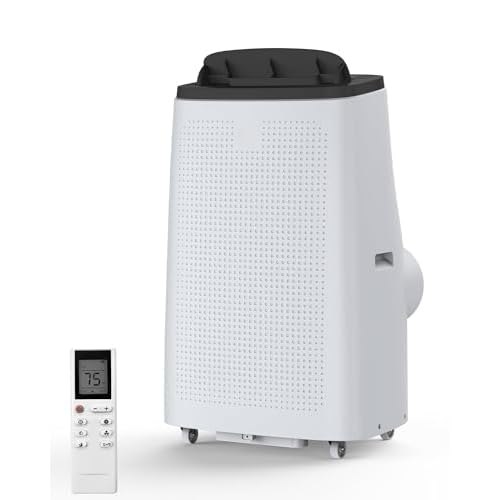 14,000 BTU (ASHRAE) Portable Air Conditioner for Large Room up to 750 Sq.Ft - 3 in-1 Portable AC Unit, Dehumidifier & Fan, Ultra-Quiet 50dB Sleep Mode