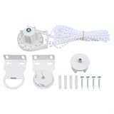 Kit di installazione con catena per tende a rullo con frizione e staffe, accessori in plastica bianca per binario in lega di alluminio da 38 mm, per casa e ufficio, 300 cm