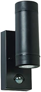 Icarus PIR Outdoor Lights - Security Lights with Motion Sensor - GU10 LED Up Down Black Outdoor Wall Lights - IP44 Weatherproof Wall Lights