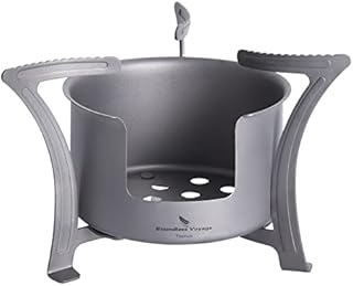 iBasingo Mini Titanium Spirit Stove Alcohol Heater Wood Burner with Stand Outdoor Camping Hiking Backpacking Furnace Tourist Cooker Survival Trekking Hiking Supplies Ti2012C
