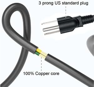 Miniatura 5 de Regleta de alimentación aprobada por crucero con 3 puertos USB (2 puertos USB A y 1 USB C PD18W), extensor de enchufe SAFEMORE de 6 salidas (negro