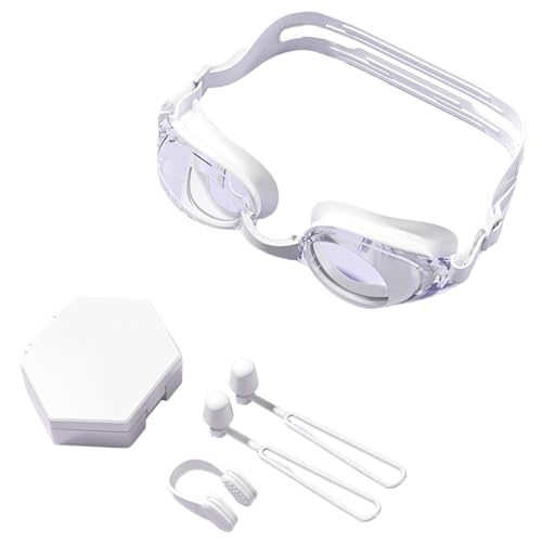 Gafas de natación Anti antiebla, gafas de natación anti antiniebla,Goggles transparentes - Vista ancha Anti Scratch Protective Men entrenamiento de buceo Piscina de buceo Playa Nariz Clip Paplugas de