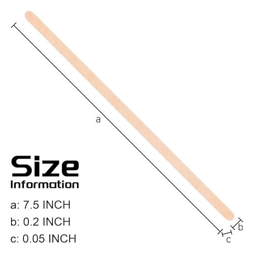 ANTETOK Wooden Coffee Stirrers - Coffee Stir Sticks 7.5 Inch,100pcs Disposable Birch Wood Coffee/Beverage Stirrers,Swizzle Drink Sticks,Coffee Bar Accessories