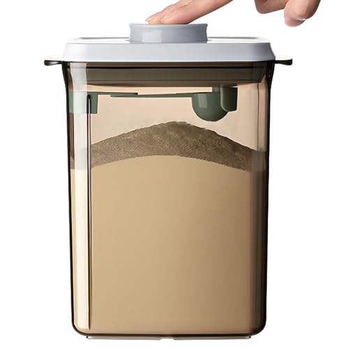 DUBUOZA Milchpulver Aufbewahrungsbox 2300ML Milchpulverspender mit Löffel für die Lagerung von Milchpulver Hülsenfrüchten und Mehl (Teetönig 2300 ml)