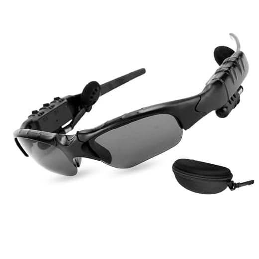 Bluetooth Sunglasses with Headset Wireless Music Sunglasses Men Women Sport Sunglasses Smart Glasses Handfree Call Headphone Stereo Sound with Mic for Smart Phone Outdoor Travel Driving Cycling Black