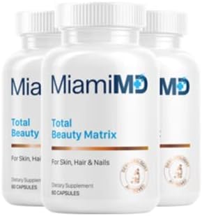 MiamiMD Total Beauty Matrix Collagen Supplements for Women - Collagen Capsules with Vitamin C for Hair, Skin and Nails - Cruelty Free - 60 Capsules (3 Pack)