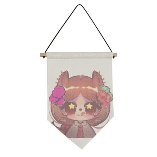 Drapeau en toile écureuil rose pour chambre bébé cocooning
