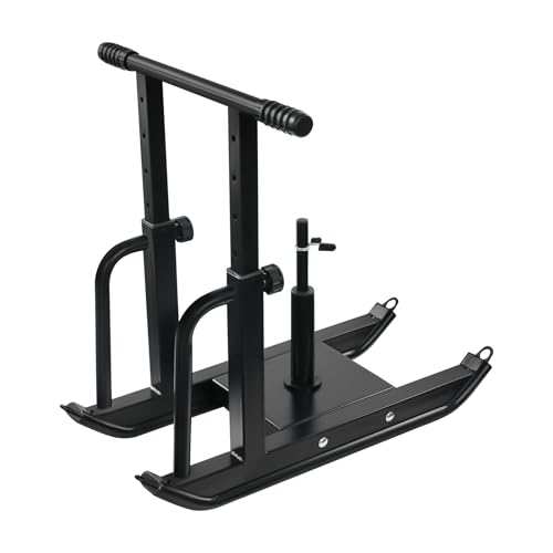 GUDBYWXB Adjustable Weight Sled,Push Pull Drag Sled,Fitness Sled,440lb Load,5 Height Settings,25in Handles,Grass Gym,Home,Shoulder Strap,Black,34.6in Base