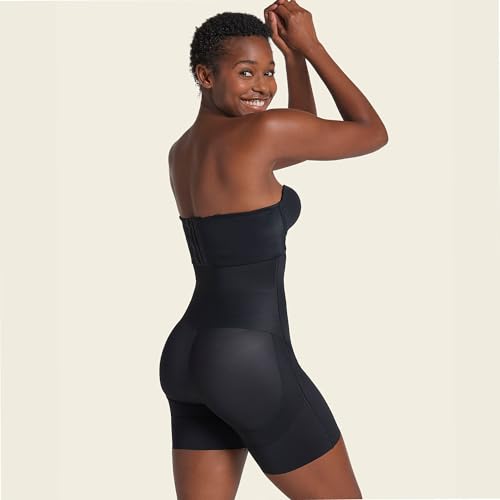 Image of Leonisa On Target - Tummy Control Shapewear Strapless Sculpting Step-in Body Shaper with Short Bottom