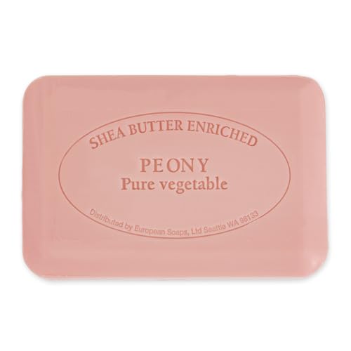 Image of Pre de Provence Artisanal Soap Bar, Enriched with Organic Shea Butter, Natural French Skincare, Quad Milled for Rich Smooth Lather, 8.8 Ounce, Peony