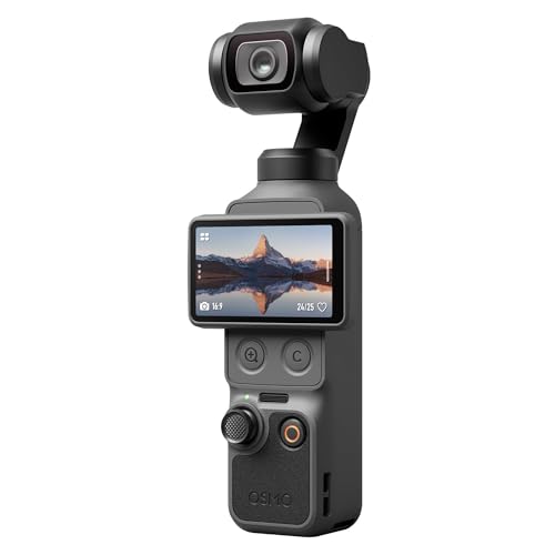 DJI Osmo Pocket 4 Essential Combo, Pocket Gimbal Vlog Camera, 1″ CMOS & 4K/240fps, 3‑Axis Stabilization, 2× Lossless Zoom, 14‑Stop Dynamic Range, 107GB Built‑in Storage, Handle with 1/4″ Thread