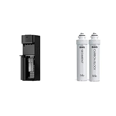 CLPOU520UVF2BLK Brio Self Cleaning Bottleless Water Cooler Dispenser with Filtration -New Black Stainless Steel - Hot Cold and Room Temperature Water.