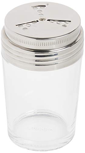 Norpro Shaker Cup Glass Adjustable Pizzeria Style Pepper/Salt/Cheese/Spice 5.25" #TOP2