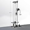 Máquina de jalón dorsal con cable, montaje en pared, capacidad de 400 libras, sistema de polea doble, 20 ajustes de altura, máquina de cable compacta para gimnasio en casa 6