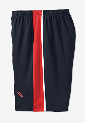Kingsize Ks Sport Men's Big & Tall Power Wicking Shorts - Big - 6Xl, Black Blaze Red #TOP4