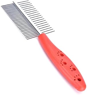 Foodie Puppies Double Side Steel Needles Comb for Dogs and Cats - (Paw Dual Comb) | Grooming Rake Shedding for Dogs, Cats - Cleaning Supplies (Color May Vary)